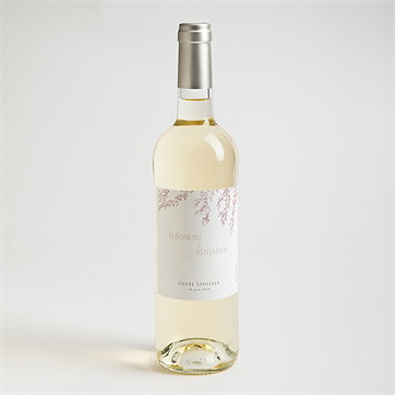 Etiquette de bouteille mariage sous le saule - Mise en situation