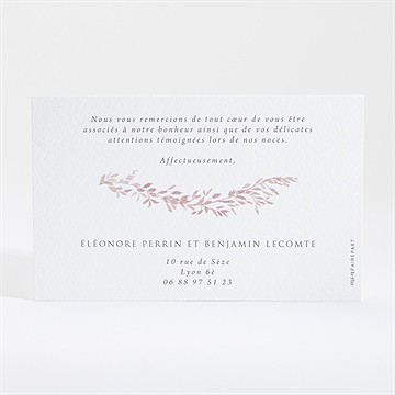 Remerciement mariage sous le saule - Dos de la carte