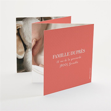 Faire-part naissance mon bébé grenadine - Dos du faire-part