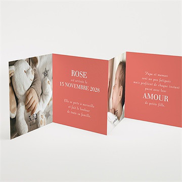 Faire-part naissance mon bébé grenadine - Intérieur du faire-part