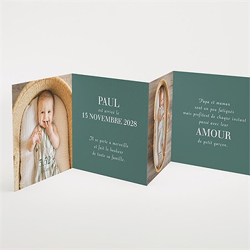 Faire-part naissance petit amour - Intérieur du faire-part