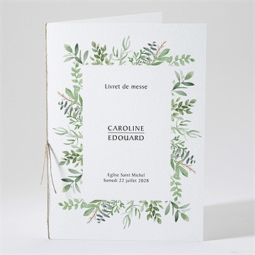 Livret de messe mariage feuillage d'été