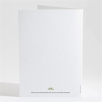 Livret de messe mariage feuillage d'été - Dos du livret