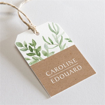 Etiquette mariage feuillage d'été pochette