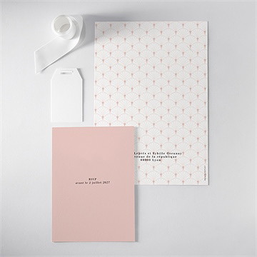 Faire-part mariage jolis symboles - Vue d'ensemble verso