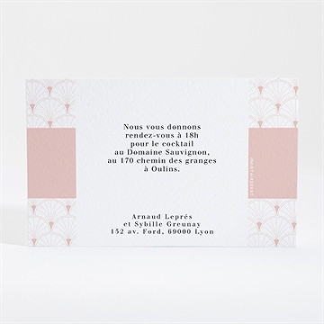 Carton d'invitation mariage jolis symboles - Dos du carton