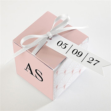 Boîte de dragées mariage jolis symboles - Dessus de la boîte