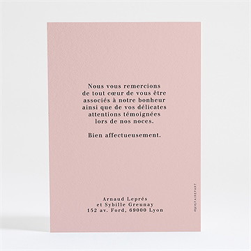 Remerciement mariage jolis symboles - Dos de la carte