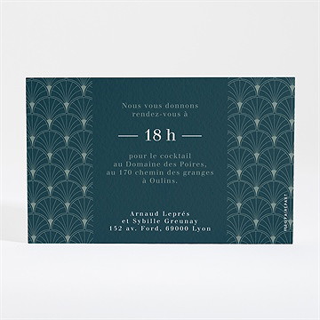 Carton d'invitation mariage art nouveau - Dos du carton