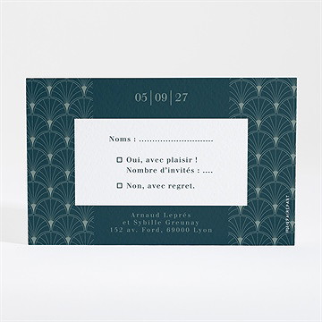 Carton réponse mariage art nouveau - Dos du carton