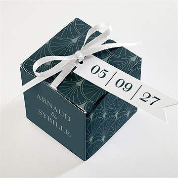 Boîte de dragées mariage art nouveau - Dessus de la boîte