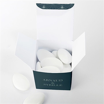 Boîte de dragées mariage art nouveau - Intérieur de la boîte