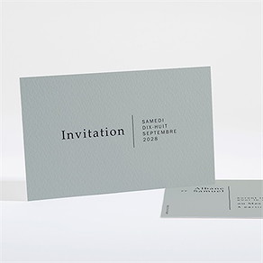 Carton d'invitation mariage vert laurier