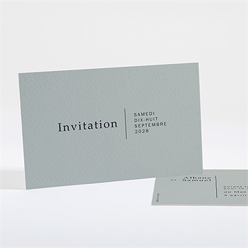 Carton d'invitation mariage vert laurier