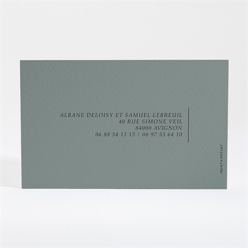 Carton réponse mariage vert laurier - Dos du carton