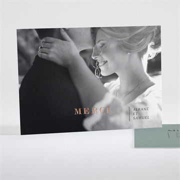 Remerciement mariage vert laurier