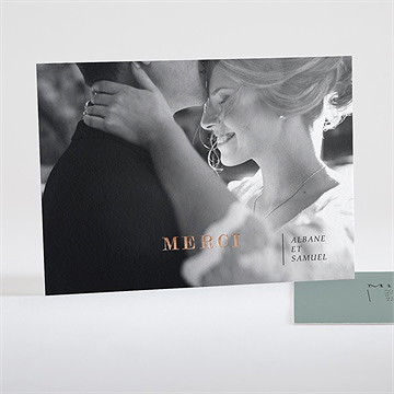 Remerciement mariage vert laurier