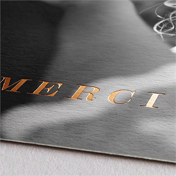 Remerciement mariage vert laurier - Marquage à chaud CUIVRE