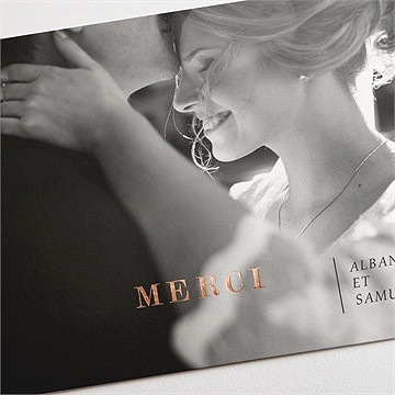 Remerciement mariage vert laurier - Détail de la carte