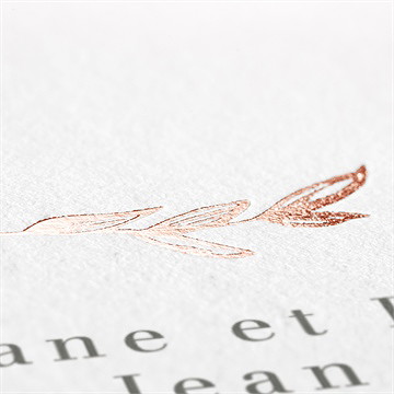 Faire-part mariage branches printanières - Détail du dos du faire-part