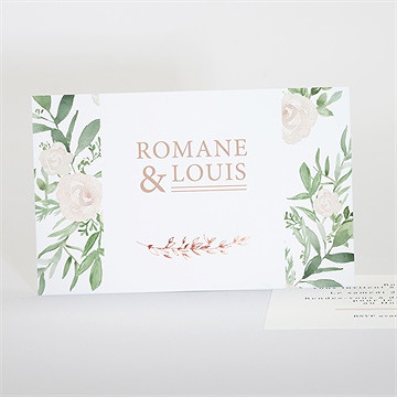 Carton d'invitation mariage branches printanières