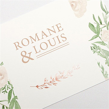 Carton d'invitation mariage branches printanières - Détail de la carte