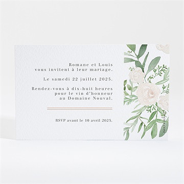 Carton d'invitation mariage branches printanières - Dos de la carte