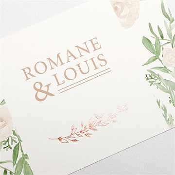 Carton réponse mariage branches printanières - Détail de la carte