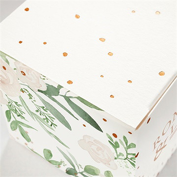 Boîte de dragées mariage branches printanières - Marquage à chaud CUIVRE