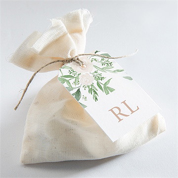 Etiquette mariage branches printanières - Mise en situation