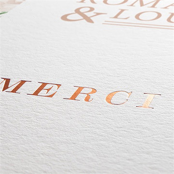 Remerciement mariage branches printanières - Marquage à chaud CUIVRE