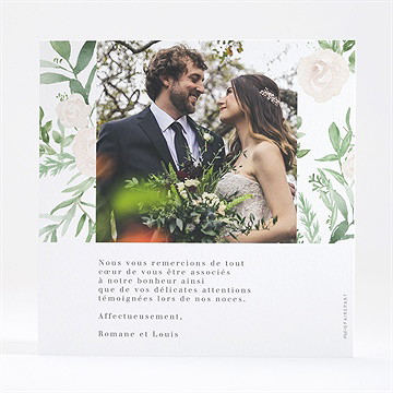 Remerciement mariage branches printanières - Dos de la carte