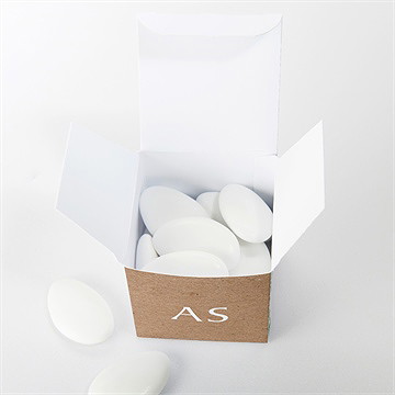 Boîte de dragées mariage fougères - Intérieur de la boîte