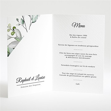 Menu mariage explosion - Intérieur du menu