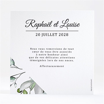 Remerciement mariage explosion - Dos de la carte