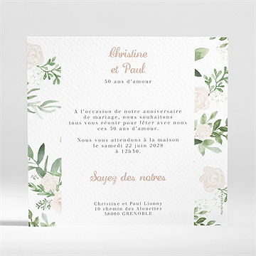 Invitation anniversaire de mariage invitation champêtre - Dos de l'invitation