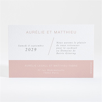 Carton d'invitation mariage romance rétro - Dos du carton