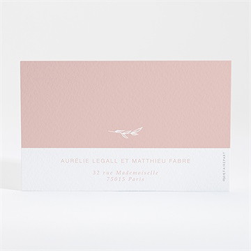 Carton réponse mariage romance rétro - Dos du carton