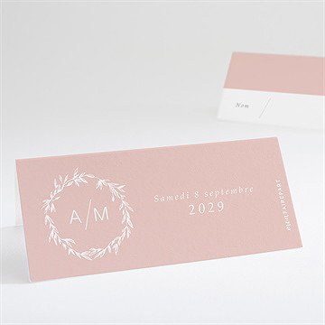 Marque-place mariage romance rétro