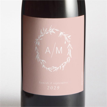 Etiquette de bouteille mariage romance rétro