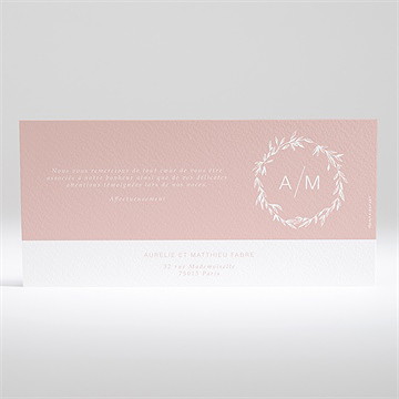 Remerciement mariage romance rétro - Dos de la carte