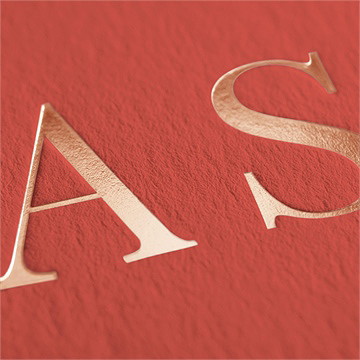 Faire-part mariage minimaliste corail - Détail du faire-part