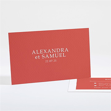Carton réponse mariage minimaliste corail