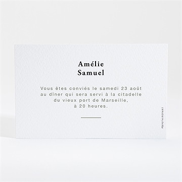 Carton d'invitation mariage main dans la main - Dos du carton