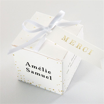 Boîte de dragées mariage main dans la main - Dessus de la boîte