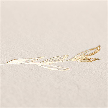 Faire-part de baptême initiales d'or - Détail du dos du faire-part