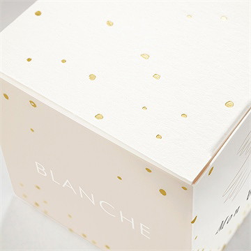 Boîte de dragées baptême initiales d'or - Détail de la boîte