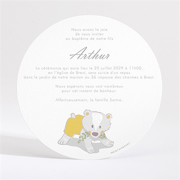 Faire-part de baptême annonce en rondeur ! - Dos du faire-part