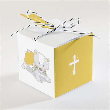 Boîte de dragées baptême annonce en rondeur ! - Dos de la boîte