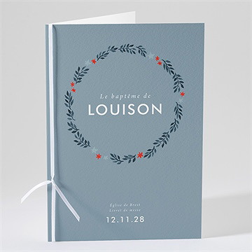 Livret de messe baptême fleurs en gravure